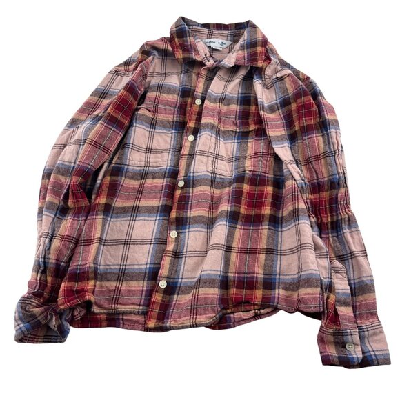 Old Navy Tops - Old Navy Womens Flannel The Boyfriend Shirt Pink Plaid Medium